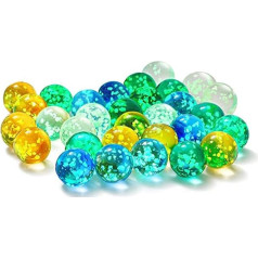 TYNXK Glow In The Dark Marbles 16 mm stikla lodītes Luminous Ball ķīniešu bumbiņas spēle Flipper mazie bumbiņas vecākiem un bērniem pērlītes lekt bumbiņu stikla lodītes (100 gabali izlases krāsās)