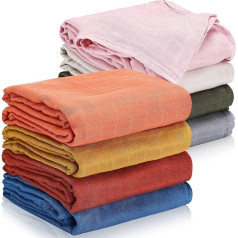 Irenare Pack of 8 Cotton Baby Swaddling Cloths Muslin Burp Cloths Soft Breathable Blanket for Newborns Coloured Soft Muslin Cloths Set for Babies Boys Girls 47 x 47 Inches