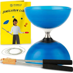 Diabolo Set with Henrys Beach Free Ball Bearing Diabolo - Professional Set (Blue)