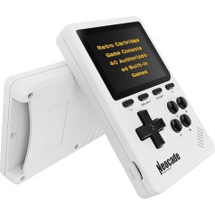 Neocade Retro rokas videospēļu konsole, 40 Pico licencētas retro spēles, saderīga ar GBA/GBC/GB kasetēm - balta krāsā