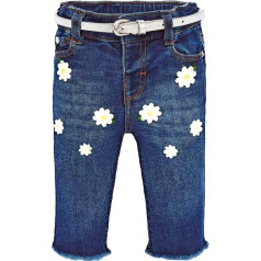 Mayoral Girls Floral Print Polka Dot Jeans Pants