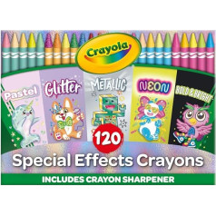 CRAYOLA Special Colours krāsojamie zīmuļi (120 gab.), mākslas piederumi bērniem, dāvanas zēniem un meitenēm [Amazon Exclusive]