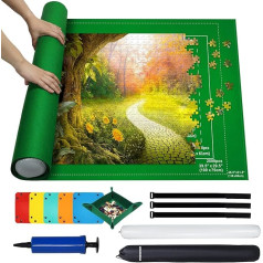 MOZOOSON Puzzle Mat, Puzzle Mat Roll Up for 2000 1000 Pieces Jigsaw Puzzle Mat Storage 1500 Pad, 6 Pieces Sorter