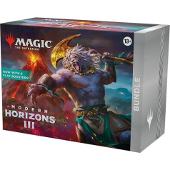 Magic: The Gathering Modern Horizons 3 komplekts - 9 spēļu pastiprinātāji, 30 valstu kartes + ekskluzīvi aksesuāri