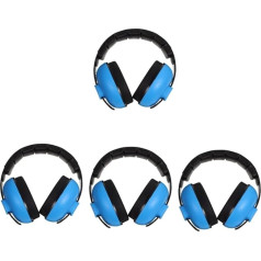 CRAFTHROU Pack of 4 Ear Protection Noise Cancelling Headphones Children's Headphones Earmuffs for Babies Children Earphones Noise Cancelling Headphones Earplugs for Babies Children Earphones ABS, blue