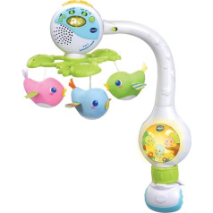 Vtech 80-513104 2-in-1 čivinoša mobilā rotaļlieta mazuļiem, daudzkrāsaina