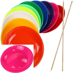 SCHWABMARKEN Juggling Plate with Wooden or Plastic Stick in Many Different Quantities and Colours