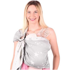 SCHMUSEWOLKE Ring Sling bērnu nēsātājs jaundzimušajiem no dzimšanas un maziem bērniem ar bioloģiskās kokvilnas gurnu nēsātāju Mirastar Grey