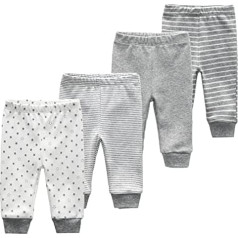 Chamie Baby Legingi Unisex daudzkrāsains kokvilnas bikses jaundzimušo zēnu meitenes 4 Pack 0-12 mēneši