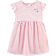 Carter's Baby Girls Striped Unicorn Tutu Dress 9 Months Pink/White, pink/white