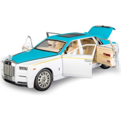 TGRCM-CZ Rolls-Royce Phantom Model Car Zinc Alloy Pull Back Toy Die-Cast Toy Cars with Sound and Light for Kids Boys Girls Gift (Blue)