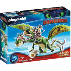 PLAYMOBIL DreamWorks Dragons 70730 Dragon Racing: Raffnuss un Taffnuss ar Kotz un Würg, no 4 gadiem