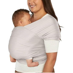 Ergobaby bērnu slings jaundzimušajiem no dzimšanas līdz 11,3 kg, Aura Mesh slings, izgatavots no pārstrādāta poliestera un elastāna, elastīgs un elpojošs, Unisex slinga slinga aproce, mīksta, pelēka krāsa