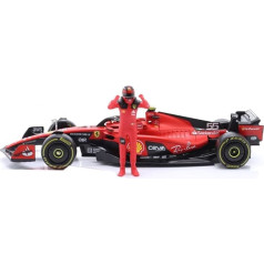 Ferrari SF-23 Carlos Sainz No. 55 Сезон 2023 Формула 1 F1 - Масштаб 1/24 23 см Модель автомобиля с фигуркой пилота DieCast Bburago 18-26809-55