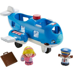 Fisher-Price FKX05 Little People lidmašīnas rotaļlieta maziem bērniem ar skaņām un dziesmām, ieskaitot 2 figūriņas, no 12 mēnešiem, vācu valodā