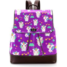 Unicorn Purple Pattern Personalised School Bags Grāmatu somas pusaudžiem, daudzkrāsains, 27 x 12,3 x 32 cm, mugursoma mugursomas, daudzkrāsains