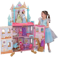 KidKraft Disney Princess Dance & Dream Castle Koka rotaļu komplekts ar mūziku un kustīgu deju grīdu 30 cm lellēm, rotaļlieta bērniem no 3 gadu vecuma, 10276