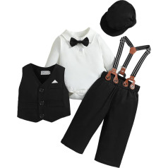 Newborn Clothes Set 0 to 2 Years Formal Toddler Kids Boys Gentleman's Dress 4 Pieces Shirts Vest Pants Hat Child Baby Outfits