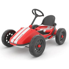 Chillafish Monzi RS, Pedal-Go-Kart für Kinder von 3 bis 7 Jahren, mit Vorwärts- und Rückwärtsgang, zusammenklappbar, verstellbarem Sitz, luftlosen Gummihautreifen, inkl. Wandhalterung, Rot