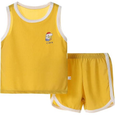 Bērnu Toddler Boys vasaras apģērbu tērpi - 2 gabali vasaras skriešanas tērps T-krekls Top + vasaras bikses Vasaras atpūtas apģērbu komplekts skriešanas futbola basketbola apģērbs Harem stila griezums 7-12 gadiem