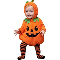 MNSWR Bērnu bikses 86 Jaundzimušo zīdaiņu zēni Halloween apģērbu komplekti Ķirbju garas piedurknes Fleece Zip Hooded Rompers jaka Topi svītraini bikses kājas Legingi kostīmi Jogging Suit bērniem