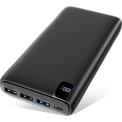 A Addtop Power Bank 26800 mAh, 22,5 W Powerbank USB-C ārējais akumulators ar PD 20 W enerģijas padevi, portatīvais lādētājs ar 4 pieslēgvietām, saderīgs ar viedtālruni, planšetdatoru un citiem ierīcēm