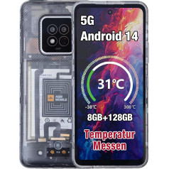 AGM 2024 X6 5G āra mobilais tālrunis bez līguma ar temperatūras sensoru, 8GB + 128GB/512GB, 6,78 collu FHD+ displejs, Android 14 izturīgs viedtālrunis, 50MP + 16MP, Dual SIM/Face ID/5000mAh akumulators,