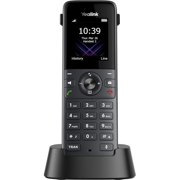 Yealink W73H IP-DECT klausule ar krāsu displeju (1,8 collu 128 x 160 TFT krāsu ekrāns), lādētāja dokstacija ar barošanas avotu