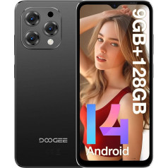 DOOGEE N55 (9GB + 128GB) Mobilais tālrunis bez līguma Android 14 Octa Core 6,56 collu HD+ IPS displejs 90Hz viedtālrunis bez līguma 5150 mAh akumulators, 13MP + 8MP kamera, Dual 4G LTE + 5G Wi Fi