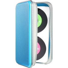 DVSICK CD Case 96 ietilpības pārnēsājams ciets plastmasas DVD futrālis CD organizators maku aizsargājošs DVD uzglabāšanas skapis Sky Blue