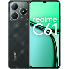 realme viedtālrunis C61 6+256GB, 45W Supervooc uzlāde, jaudīgs astoņkodolu čipsets, 90Hz Eye Comfort displejs, 50MP AI kamera, 5000mAh akumulators, tumši zaļš (bez adaptera)