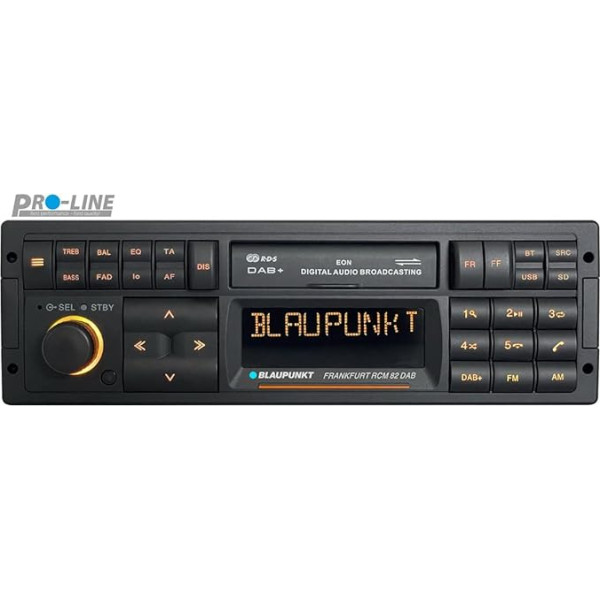 Blaupunkt Frankfurt RCM 82 DAB 1-DIN autoradio, DAB+, Bluetooth, AUX; USB, SD kartes ievade, tālvadības pults, brīvroku komplekts, ekvalaizeris, 200 W, melns