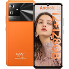 CUBOT Note 21 6,5 collu HD+ viedtālrunis 6GB un 128GB 50MP Dual Camera 5200mAh akumulators Android 13 OctaCore procesors Oranža krāsa