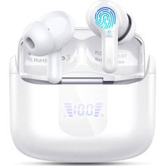 Ordtop Bluetooth austiņas, bezvadu Bluetooth 5.3 In Ear, 4 ENC trokšņu slāpēšanas mikrofona austiņas, HiFi Stereo