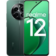 realme viedtālrunis 12 4G 8 + 128 GB, 67 W SUPERVOOC uzlāde, Snapdragon 685 mikroshēma, 120 Hz AMOLED FHD+ displejs, Sony LYT-600 OIS kamera, 5000 mAh masīva baterija, Pioneer Green (bez adaptera)