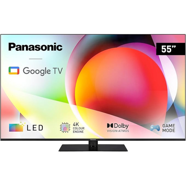 Panasonic TN-55W70AEZ, W70 sērijas 55 collu 4K Ultra HD LED Smart TV, 2024, Google Assistant, Chromecast, Dolby Vision & Atmos, spēļu režīms, Bluetooth, izcilai vizuālajai pieredzei