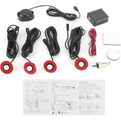 EBTOOLS Automašīnas atpakaļgaitas atpakaļgaitas stāvvietas sensora radara sistēma, 16,5 mm iebūvēts automašīnas atpakaļgaitas radara sensors ar skaņas signālu, piederumu komplekts (balts)