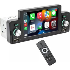 VIGORFLYRUN Auto radio Bluetooth 1 DIN Apple auto atskaņotājs Android auto radio ar skārienjūtīgo ekrānu 5 collas ar FM radio saiti spoguļa ievade USB ātrā uzlāde + tālvadības pults