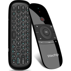 [4 in 1] WeChip universālā tālvadības pults TV, 2.4G kustības sensora kontrolieris ar tastatūru, gaisa peles tālvadības pults Android TV kastēm, viedajiem televizoriem, datoriem, portatīvajiem datoriem, projektoriem, HTPC, multivides atskaņotā