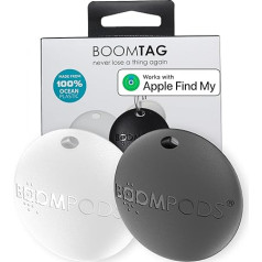 Boompods Boomtag Bluetooth Key Finder Pack of 2 - Поиск ключей, мини смарт-трекер-метка, совместимая с Apple Where? App, для ключей/кошельков/багажа, GPS отслеживание, экол