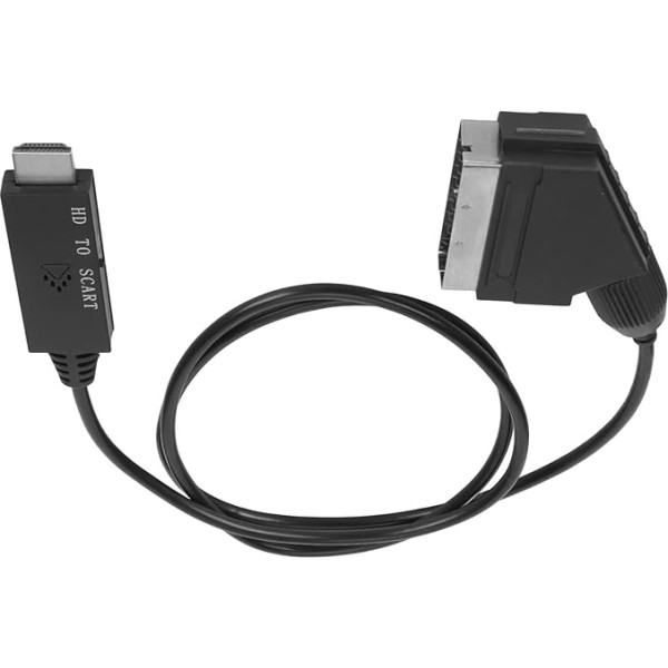 HDMI uz Scart kabelis, audio video konvertora kabelis, HDMI uz Scart HD pārveidotājs, atbalsta PAL NTSC adaptera kabelis TV VHS VCR DVD atskaņošanai