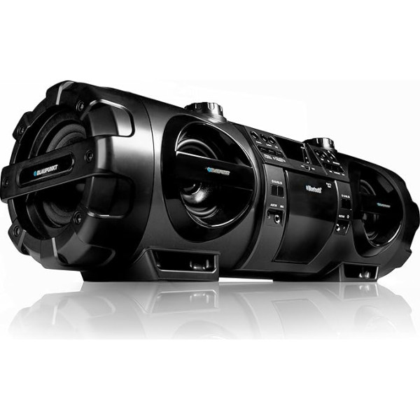 Blaupunkt BB 1000 Boombox ar CD/MP3/USB/Bluetooth/FM/AUX IN, mikrofonu un ģitāru - melns