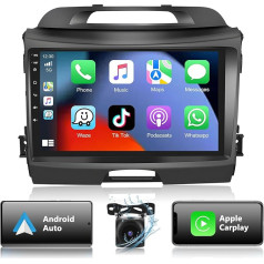 Podofo 2+64G Auto Radio priekš Kia Sportage 2010-2016 ar Wireless Carplay Android Car Android 13 Auto Stereo Radio 9 collu Auto Radio ar Bluetooth, WiFi, GPS, FM/RDS + atpakaļgaitas kamera