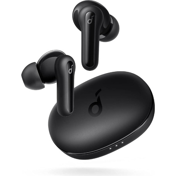 soundcore by Anker Life P2 Mini Bluetooth Kopfhörer, In Ear Kopfhörer ar 10 mm skaņas pastiprinātāju, intensīvāki basi, EQ, Bluetooth 5.2, 32 Std Akku, USB-C(Schwarz) (Melns)