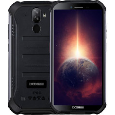 Doogee S40 Pro āra viedtālrunis 4GB RAM 64GB ROM, Android 10 IP68 izturīgs mobilais tālrunis bez līguma, Helio A25 Octa Core, 5,45 collu Gorilla Glass ekrāns, 13MP trīskāršā kamera, NFC pirkstu nospiedumu noņemšana, melns