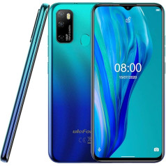 Ulefone Note 9P viedtālrunis Android 10, 6,52 collu mobilais tālrunis bez līguma, 16 MP četrkājaina kamera, astoņkodolu 4 GB + 64 GB, 3 karšu slots, Dual SIM, 4500 mAh akumulators OTG, sejas atbloķēšana + pirkstu nospiedumu aurora