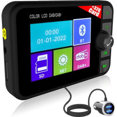 DAB+ / DAB digitālais radioadapteris automašīnas radio - 2,4 collu LCD displejs ar FM Bluetooth Music/AUX saskarni