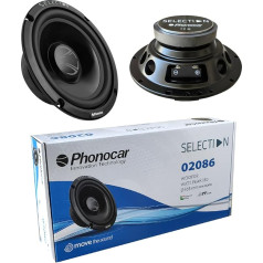 SELECTION 2 Phonocar 02086 vājfrekvenču skaļrunis vājfrekvenču skaļrunis vājfrekvenču skaļrunis 16,50 cm 165 mm 6,5 collu diametrs 70 W rms 180 W max pāra pretestība 4 ohm 92 dB spl auto melns, viens pāris