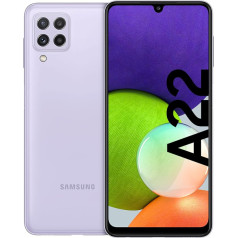 Samsung Galaxy A22, viedtālrunis bez SIM kartes, 6,4 collas, 128 GB, Android mobilais tālrunis, violets