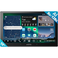 ATOTOZONE X10DG211E 10 collu Android DAB+ autoradio Double Din, 8+128G, 4G LTE, AI Voice Assistant, Wireless Carplay & Android Car, Dual Microphone & BT & Camera Input, 36B-EQ, HDMI ieeja